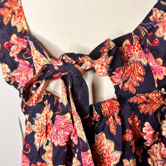 NWT Old Navy Floral Tie Back Swing Top Womens S Boho Hippie Festival Cottage - Picture 13 of 14